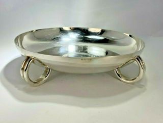 Elegant Art Deco Christofle French Four Footed Center Piece Silver Plated Bowl