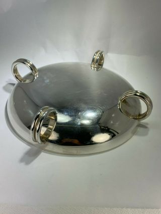 Elegant Art Deco Christofle French Four Footed Center Piece Silver Plated Bowl 4