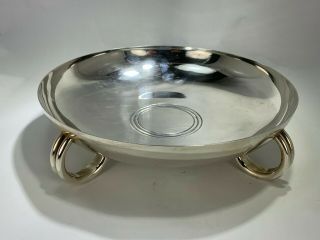 Elegant Art Deco Christofle French Four Footed Center Piece Silver Plated Bowl 5