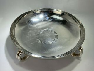 Elegant Art Deco Christofle French Four Footed Center Piece Silver Plated Bowl 6