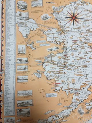 1959 Pictorial Map Alaska Ernest Dudley Chase in package w tag 5