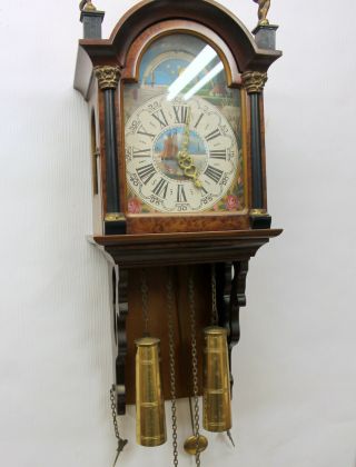 Old Wall Clock Friesian Dutch Schippertje Clock Vintage Warmink Wuba Moonphase 11