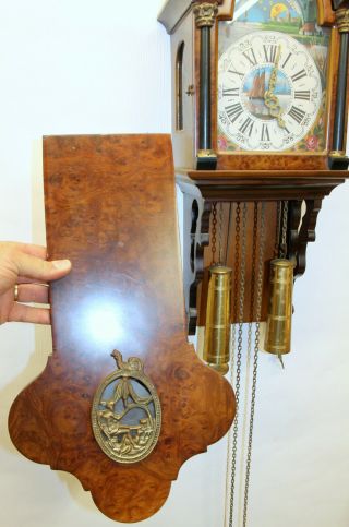 Old Wall Clock Friesian Dutch Schippertje Clock Vintage Warmink Wuba Moonphase 3