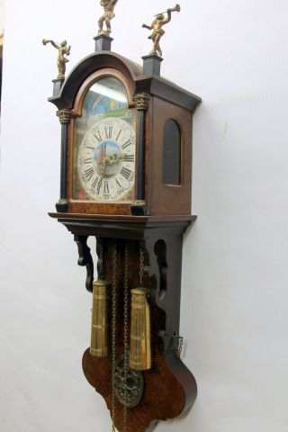 Old Wall Clock Friesian Dutch Schippertje Clock Vintage Warmink Wuba Moonphase 6