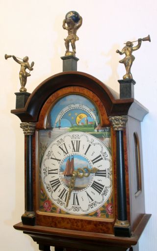 Old Wall Clock Friesian Dutch Schippertje Clock Vintage Warmink Wuba Moonphase 7