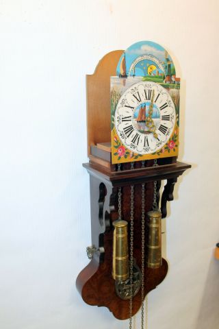Old Wall Clock Friesian Dutch Schippertje Clock Vintage Warmink Wuba Moonphase 9