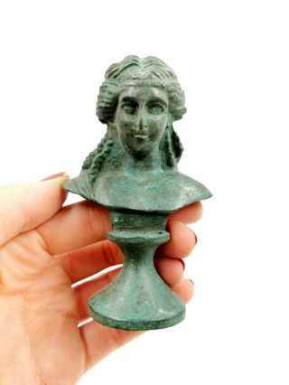 Ancient Roman Ca.  200 Ad Bronze Bust Of Julia Domna - Rare - R434