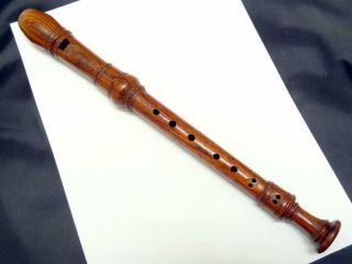 Vintage Robert Goble Wooden Descant Recorder No 444 Woodwind Instrument 12 5/8 "