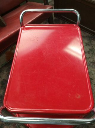 Vintage COSCO CART metal RED kitchen tea utility side mid century rolling 60s 2