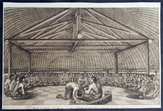1784 Anderson Antique Print Kava Ceremony & King Poulaho Of Tonga Capt Cook 1777