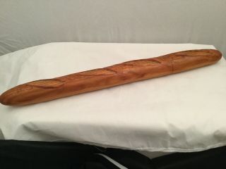 Vintage Cuzin Wood Baguette Bread Knife 18” French Farmhouse Kitchen Inox France