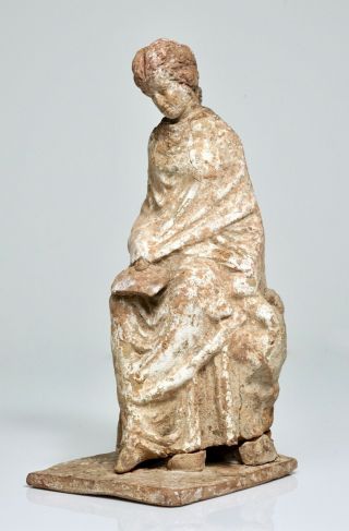 Ancient Greek Tanagra Female Figure - 3rd Century Bc