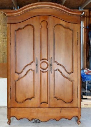 Habersham Walnut Armoire French Country Style Wardrober Entertainment Tv Cabinet