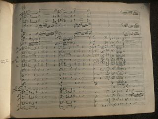 Rare Old Band Score Handwriting R.  Wagner Funeral March Siedfried - Around 1900?