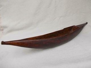 308 / An Ethnic / Tribal Hand Carved Wooden Canoe.  Carved From Light Wood.