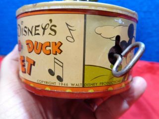 Vintage Marx Walt Disney Tin Litho Donald Duck Duet Wind - Up Toy c.  1946 4
