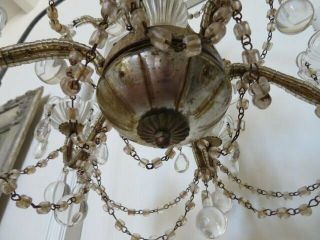 EXQUISITE Old Vintage CHANDELIER Macaroni Beaded on the Arms SWAGS Crystals 10