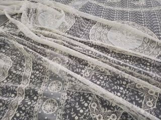 Glorious Antique French White Normandy Lace Bedspread 3