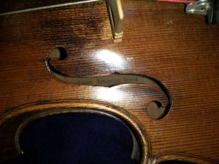 Nicolaus Amatus Fecit in Cremona 1632 4/4 Violin Germany w/ Case and Bows 6