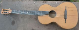 Fine parlor guitar with solid flamed maple bottom and sides Austria 1900 2