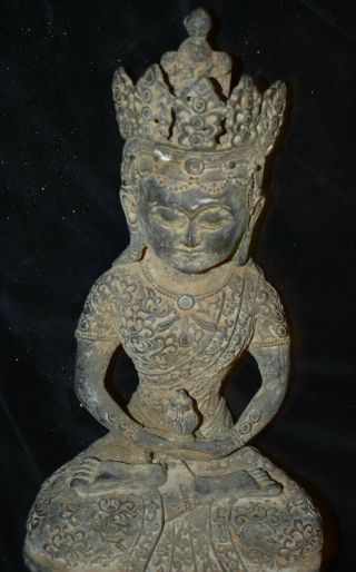 Orig $499 Nepal/tibet Shaman Bronze Buddha 1900s 9in Prov