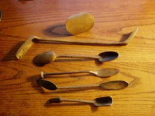 6 Old Brass Copper Vintage Foundry Sand Casting Tools