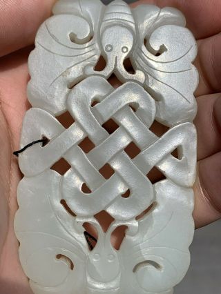 Antique Chinese White Mutton Jade Butterflies Symbols Qing Nephrite Jadeite