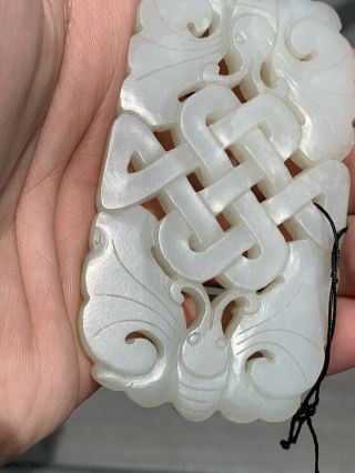 Antique Chinese White Mutton Jade Butterflies Symbols Qing Nephrite Jadeite 8