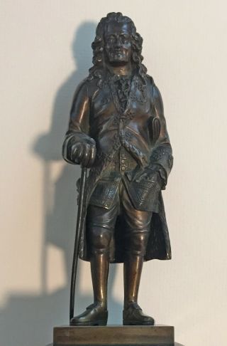 Bronze Sculptures of Voltaire and Rousseau,  circa 1850,  Very Detailed 10