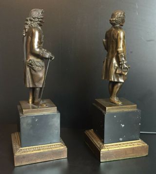 Bronze Sculptures of Voltaire and Rousseau,  circa 1850,  Very Detailed 3