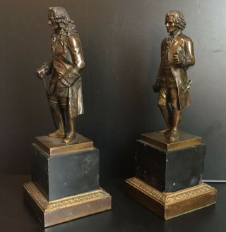 Bronze Sculptures of Voltaire and Rousseau,  circa 1850,  Very Detailed 5