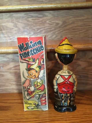 Vintage 1930’s Tin Walking Pinocchio Windup Boxed Made By Marx 2