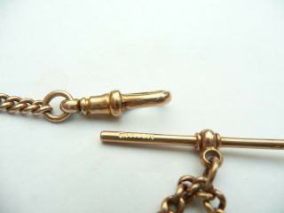 FAB SOLID 9CT GOLD POCKET WATCH ALBERT GRADUATED CURB LINK CHAIN T BAR & CLASP 3