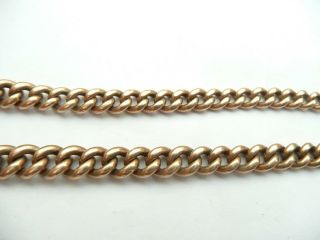 FAB SOLID 9CT GOLD POCKET WATCH ALBERT GRADUATED CURB LINK CHAIN T BAR & CLASP 4