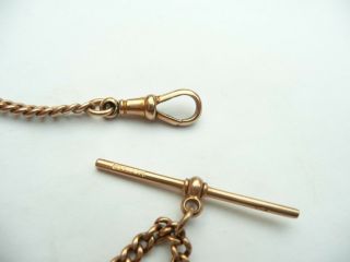 FAB SOLID 9CT GOLD POCKET WATCH ALBERT GRADUATED CURB LINK CHAIN T BAR & CLASP 6