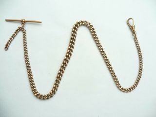 FAB SOLID 9CT GOLD POCKET WATCH ALBERT GRADUATED CURB LINK CHAIN T BAR & CLASP 7
