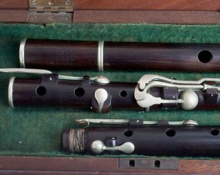 Antique Blackman London Patent Improved Cocus Wood Flute 19th C