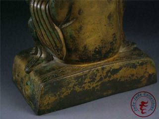 Large Old Chinese Tibet Gilt Bronze Tibetan Buddha Figure of Dalai Lama Statue 9