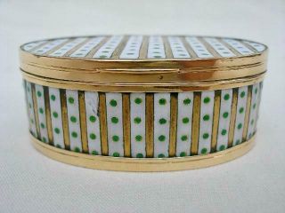 Fine French High Carat Gold & Enamel Decorated Oval Snuff Box Dating Around 1800