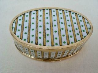Fine French High Carat Gold & Enamel Decorated Oval Snuff Box Dating Around 1800 7