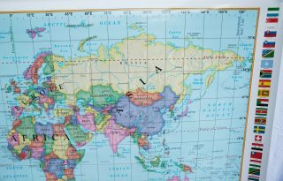 PULL DOWN WORLD & USA SCHOOL MAP HOME SCHOOL Retractable Dry Erase Markable Maps 4