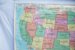 PULL DOWN WORLD & USA SCHOOL MAP HOME SCHOOL Retractable Dry Erase Markable Maps 9