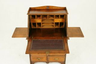 Slant Front Desk,  Antique Carved Desk,  File Cabinet,  Tiger Oak,  1880,  B1432 5