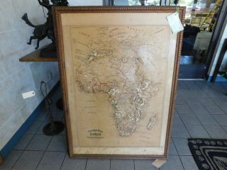 1895 Antique Central School House Supply Africa Relief Map