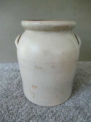 Antique Crock Stoneware,  F.  WOODWORTH 2 Gal Cobalt Slip,  Burlington,  VT,  Ex Cond 4