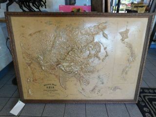 1895 Antique Central School House Supply Asia Relief Map