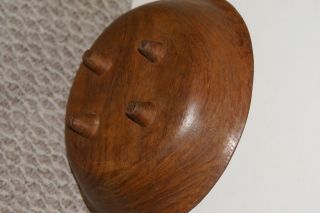 South Pacific Island Rare Art Hand Carved Artist Wooden Bowl to Pound Lime 2A46 - 3