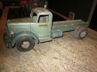 antique Smith Miller Mack truck lumber truck toy green 2