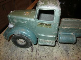 antique Smith Miller Mack truck lumber truck toy green 3