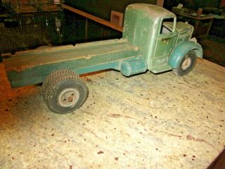 antique Smith Miller Mack truck lumber truck toy green 6